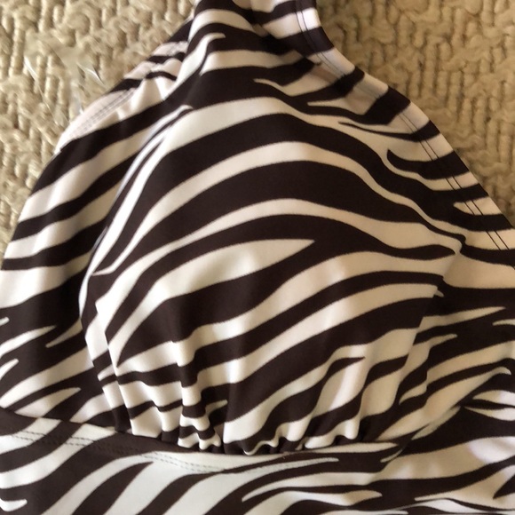 NWOT plus size built in bra top zebra print tankini top - Picture 2 of 12